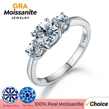 Bague Magestic Argent Moissanite Rouge